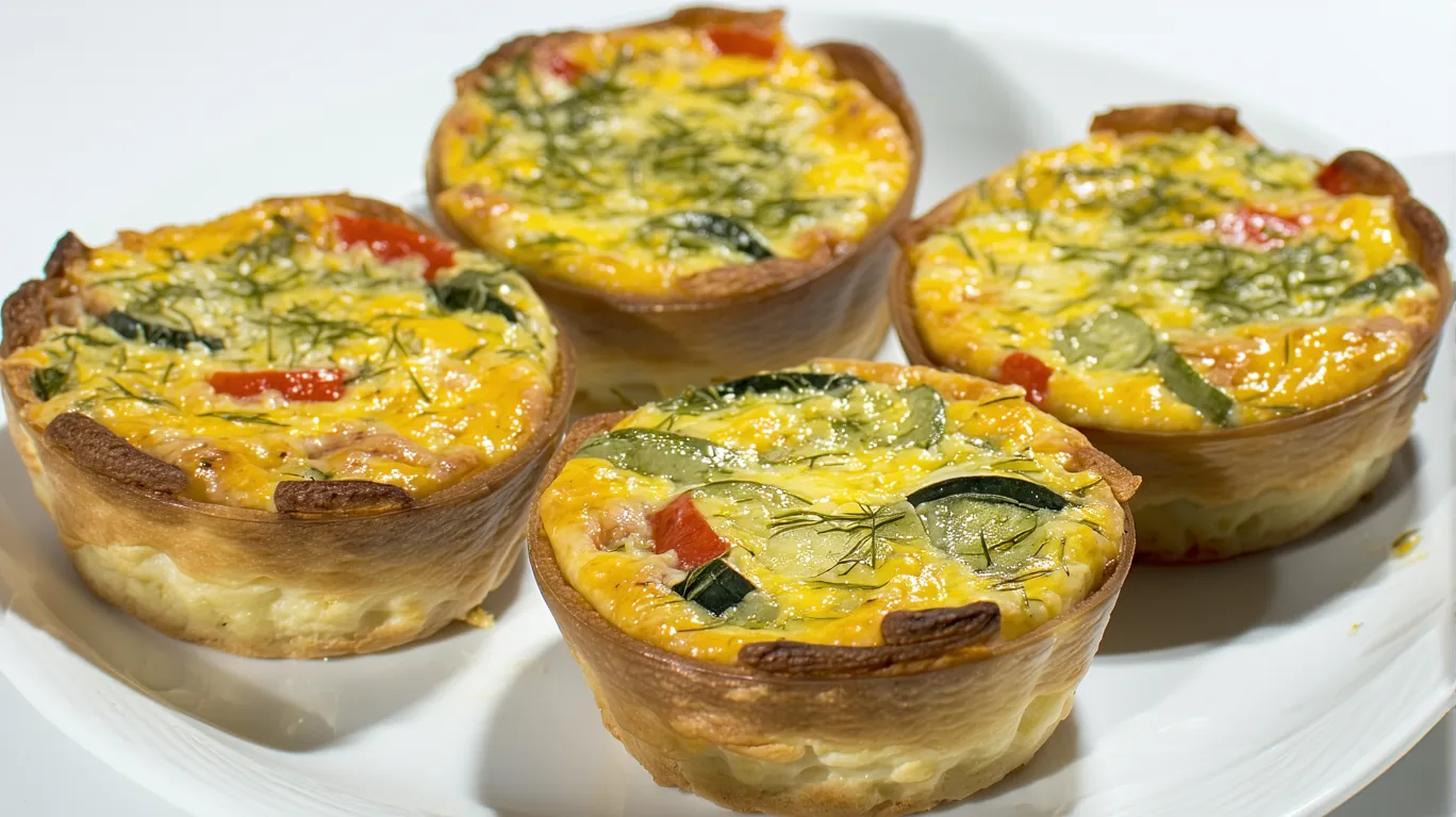 recette des Mini quiches aux légumes de saison et fromage râpé