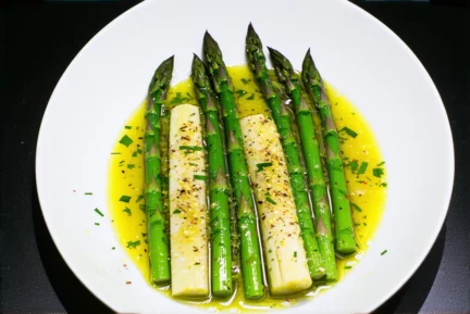 Asperges de printemps à la vinaigrette d'agrumes et herbes fraîches
