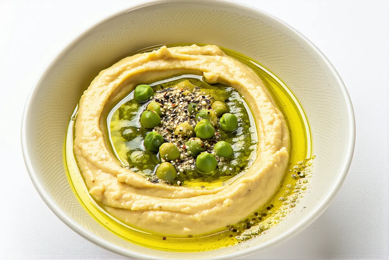 Houmous version printanière avec petits pois frais (spoiler : c’est beau ET bon)