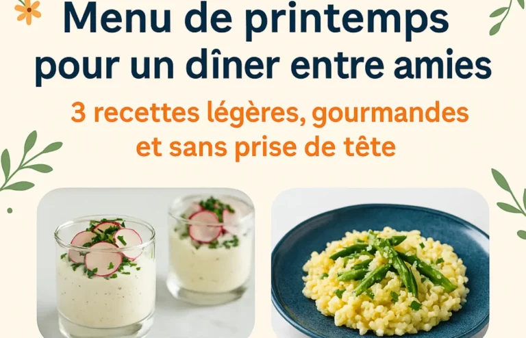 Menu de printemps pour un dîner entre amies : 3 recettes légères, gourmandes et sans prise de tête
