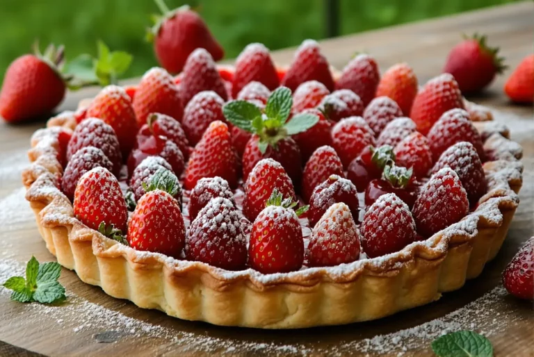 Le dessert facile du printemps : tarte rustique aux fraises et rhubarbe