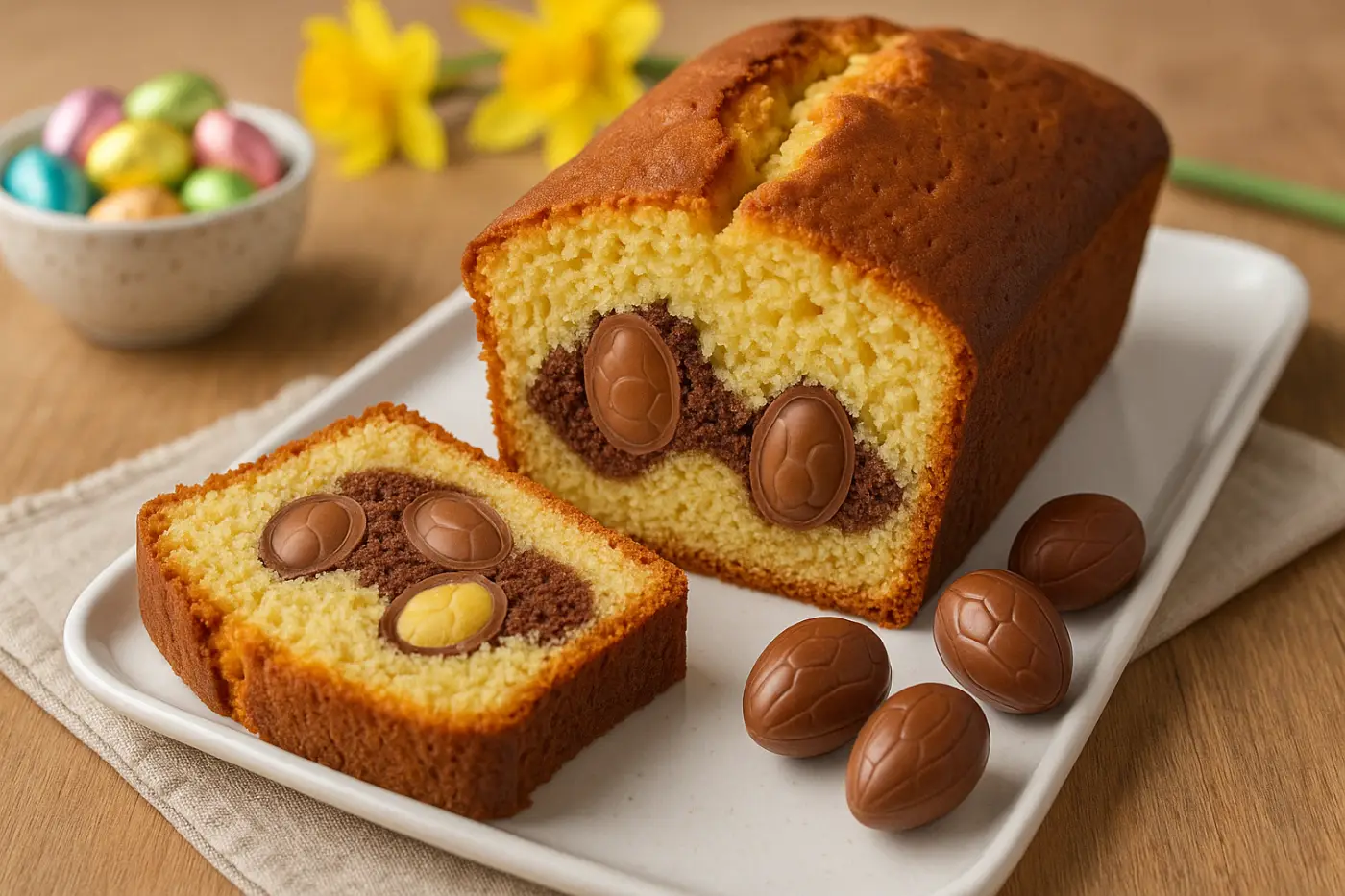 « Chasse aux œufs, OK… mais avec un dessert qui les planque VRAIMENT » Et si on cachait les œufs… dans le gâteau ?