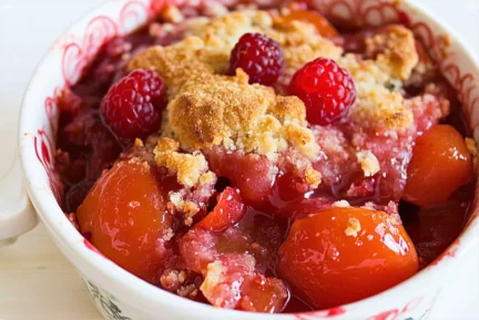 Crumble tomates framboises sucré-salé familial