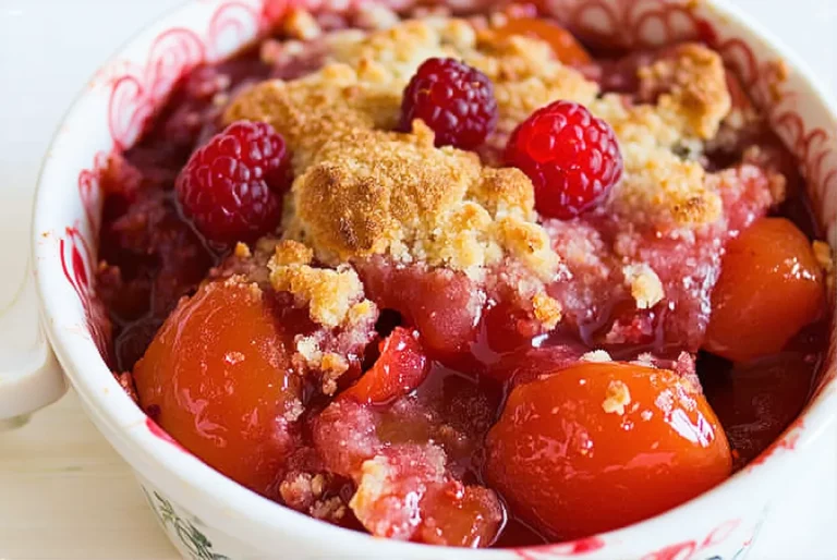 Crumble tomates framboises sucré-salé familial