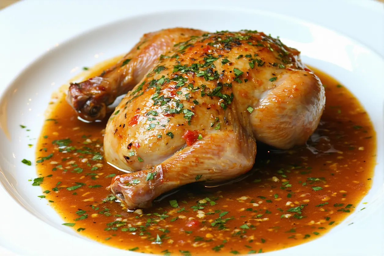 Poulet rôti primeurs sauce légère recette facile
