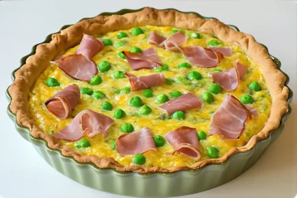 Quiche petits pois jambon rapide fait maison
