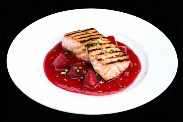 Recette des pavés de saumon grillés, sauce rhubarbe-gingembre