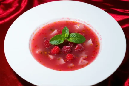 Soupe de champagne aux framboises à faire chez soi