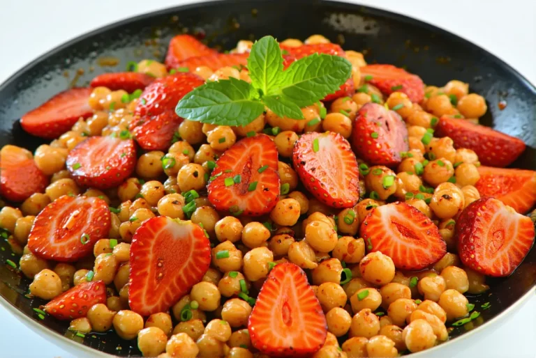 Wok express de pois gourmands et fraises marinées