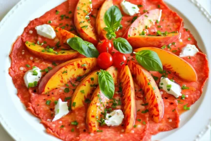 Carpaccio de tomates et nectarines : l’entrée fraîcheur à tester absolument