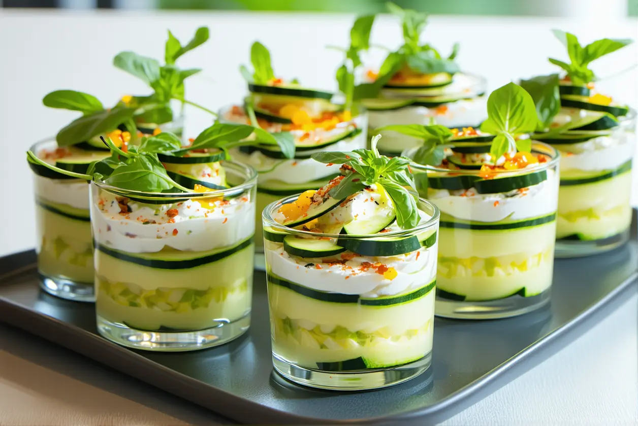 Verrines courgettes-chèvre sans cuisson : l'apéro chic prêt en 5 minutes chrono