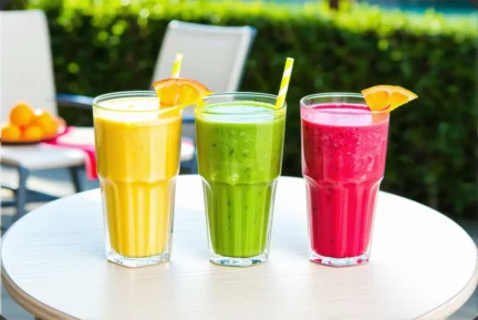3 smoothies ultra-vitaminés pour un petit-déjeuner sur la terrasse