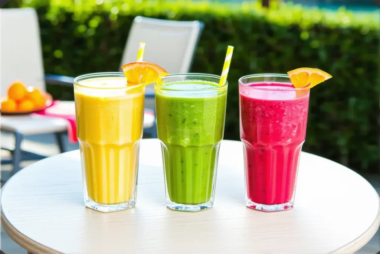 3 smoothies ultra-vitaminés pour un petit-déjeuner sur la terrasse