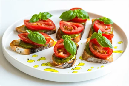 Bruschetta à la tomate, basilic et huile d’olive : l’apéro italien express