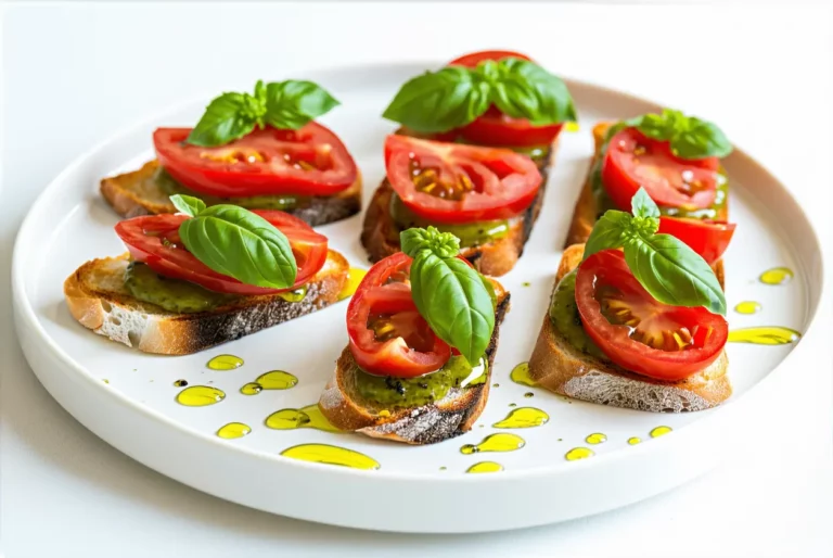 Bruschetta à la tomate, basilic et huile d’olive : l’apéro italien express