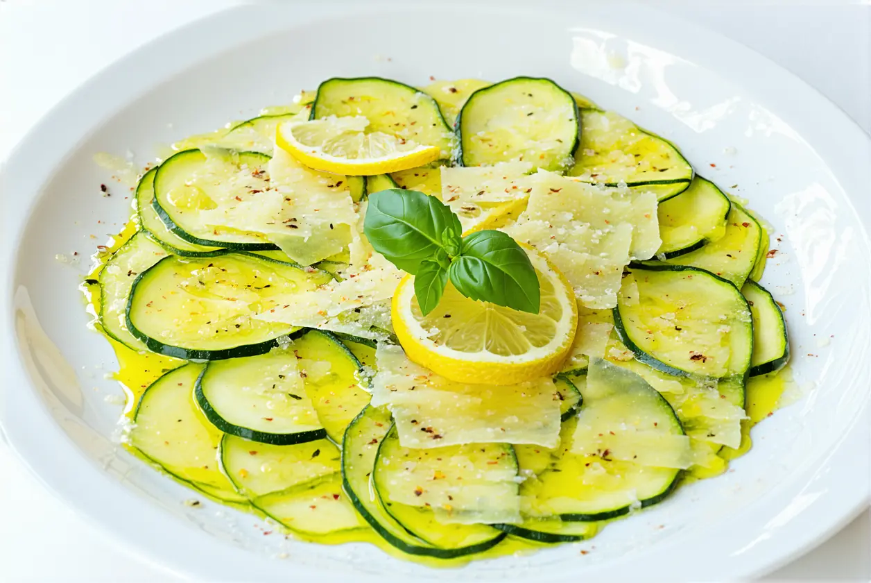 Carpaccio de courgette au citron et parmesan : la recette healthy