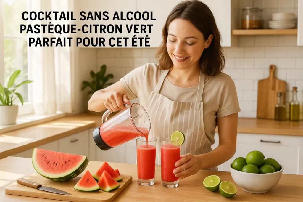 Le cocktail sans alcool pastèque-citron vert parfait pour cet été
