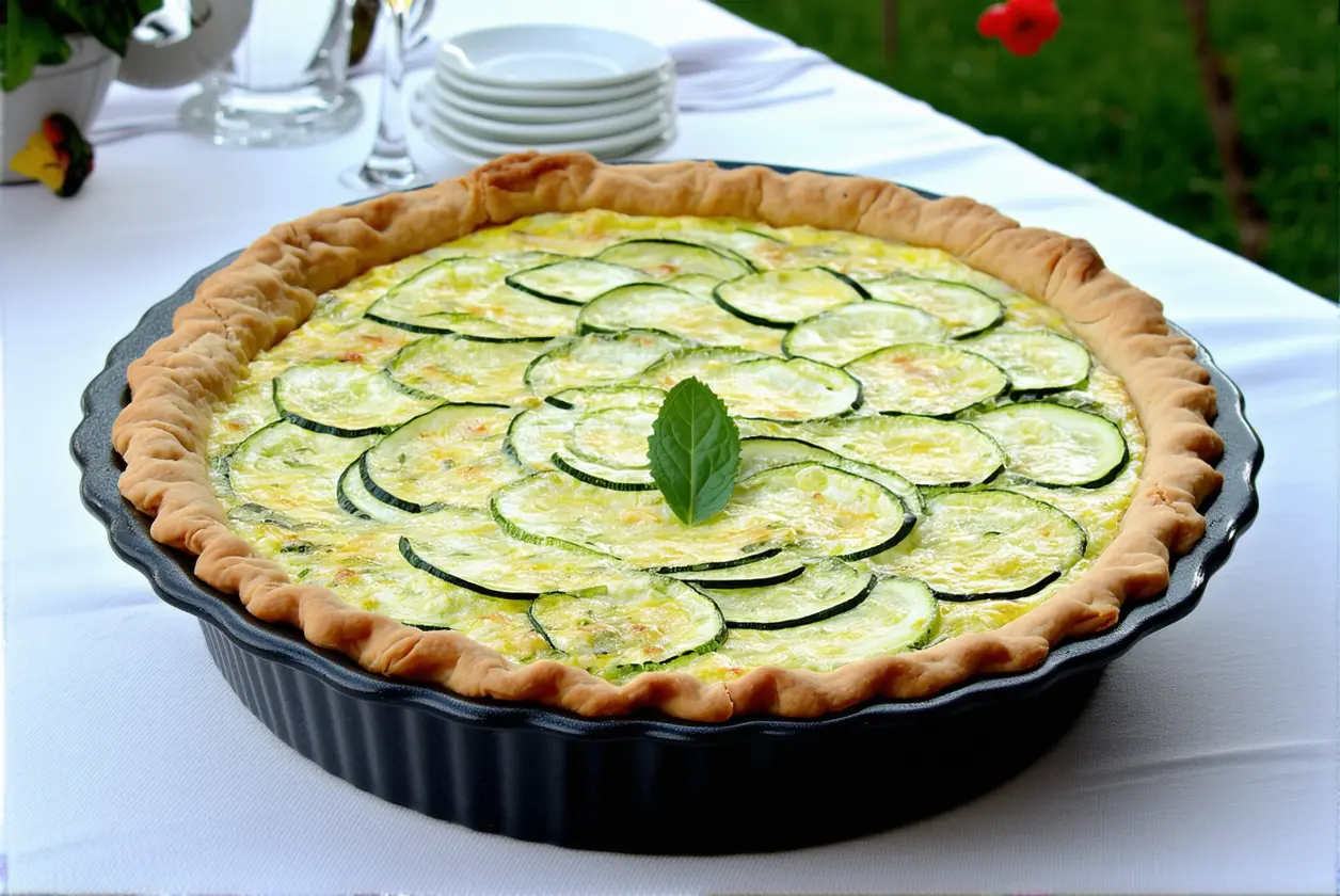 Quiche légère ricotta-courgette-menthe pour les déjeuners en terrasse
