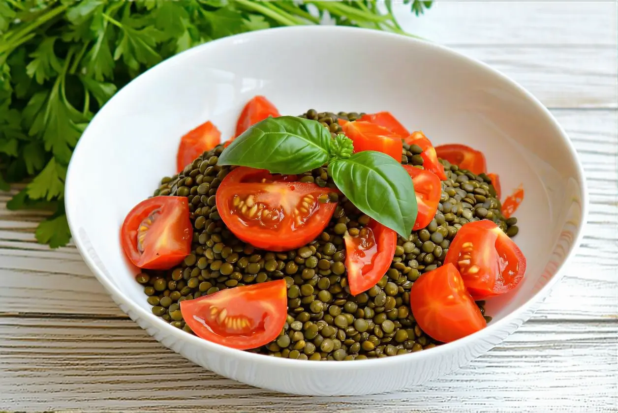 Salade de lentilles froides aux tomates séchées, la recette protéinée qui change