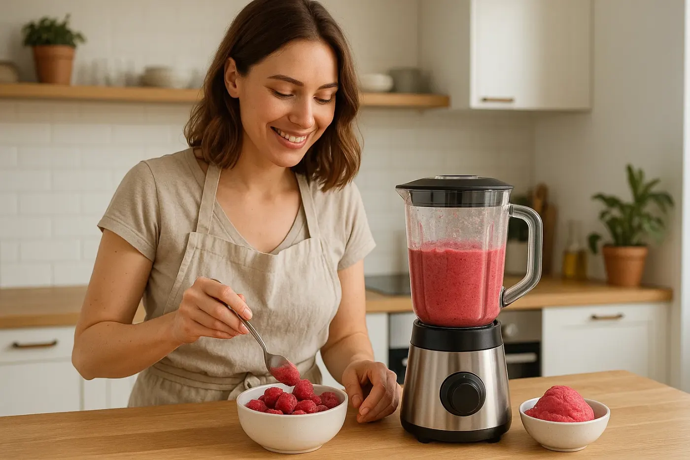 Mon sorbet express à la framboise sans sucre ajouté