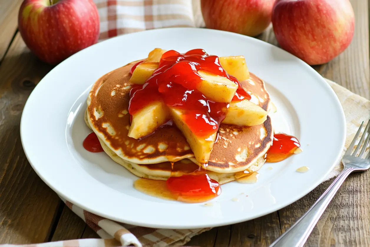 Pancakes healthy à la farine complète et compote de pommes – recette rapide et légère pour toute la famille