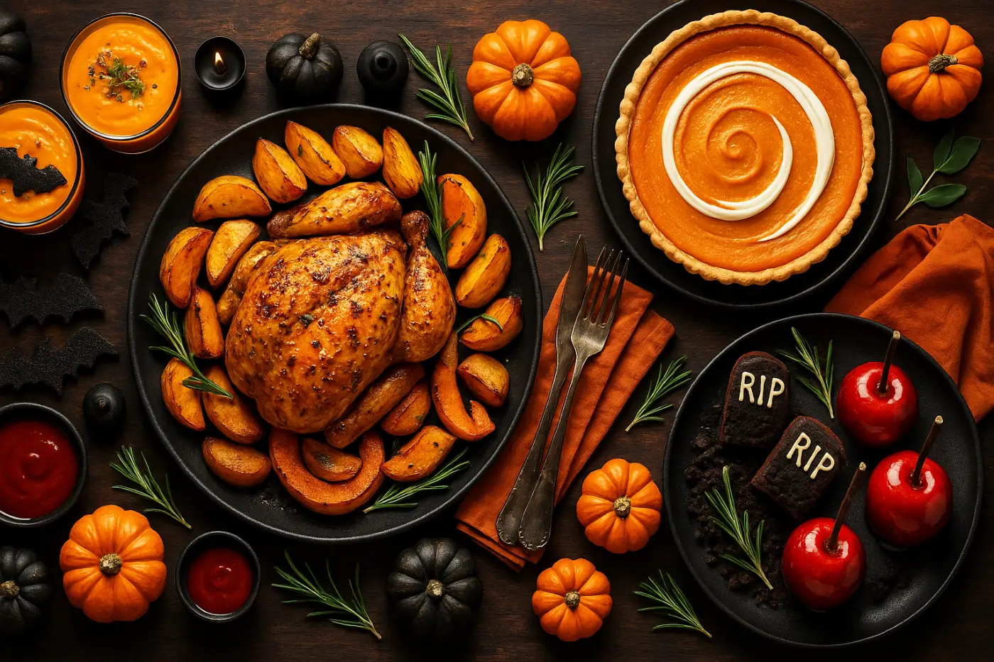 Menu complet d'Halloween en 1 heure chrono : de l'apéro au dessert