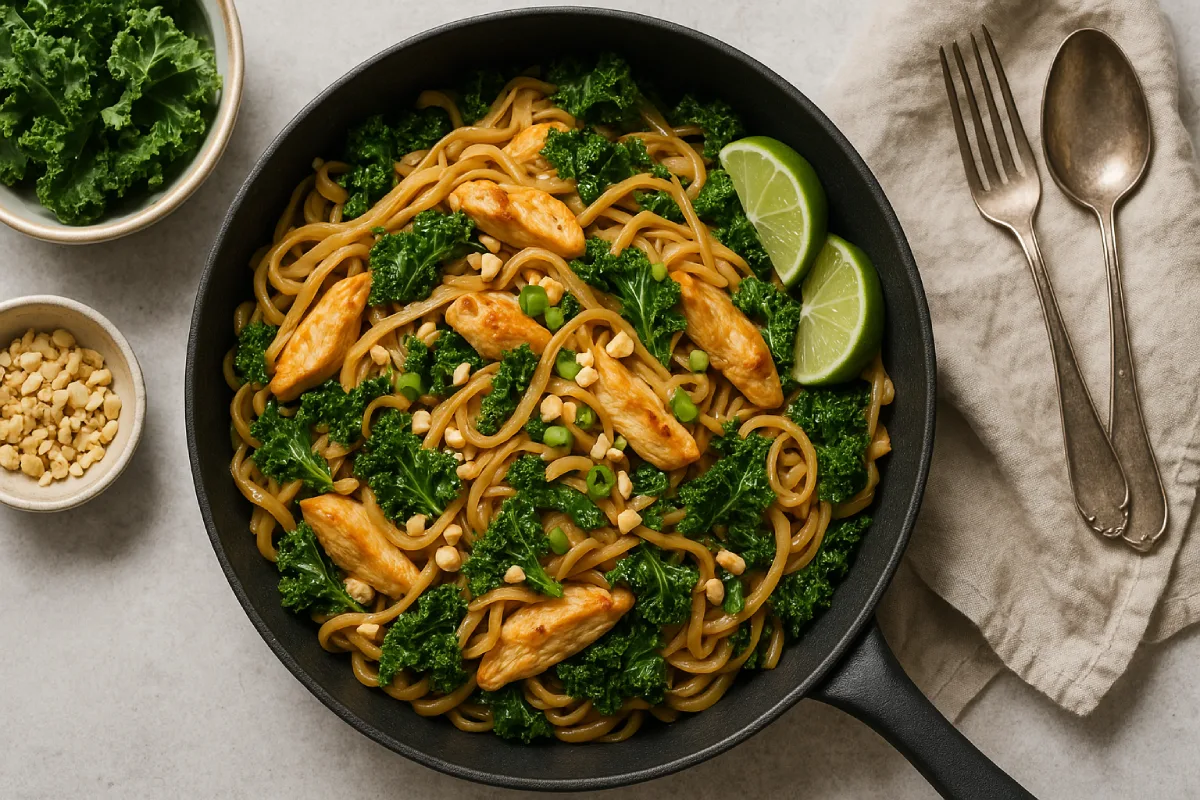 Pad Thaï d'hiver au poulet et chou kale : recette express pour les soirs de semaine très chargés