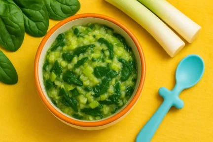 Poêlée fondante aux poireaux-épinards : la délicieuse recette pour bébé