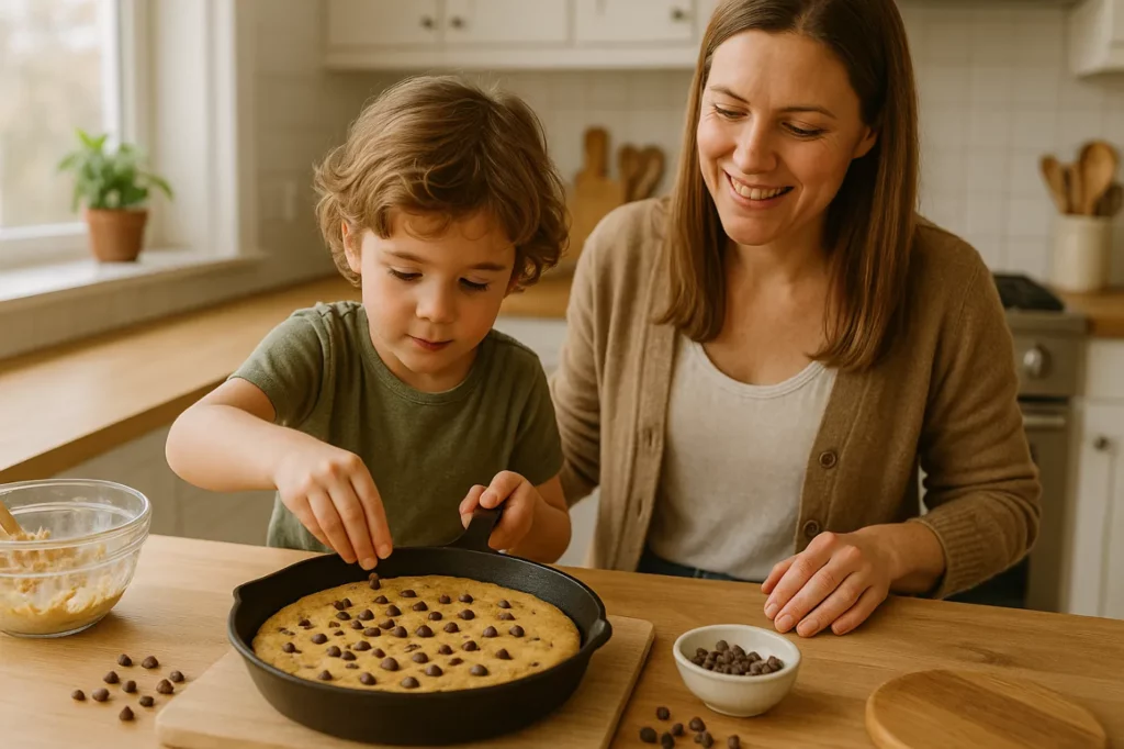 Cookies géants à la poêle : le goûter mercredi que les enfants font (presque) tout seuls