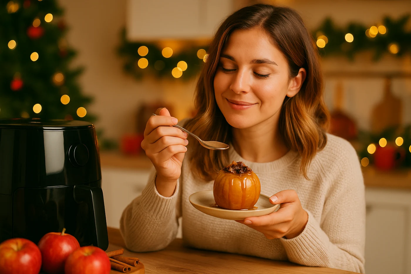 Pommes au four caramélisées façon Noël à l'air fryer : le dessert express qui sent les fêtes