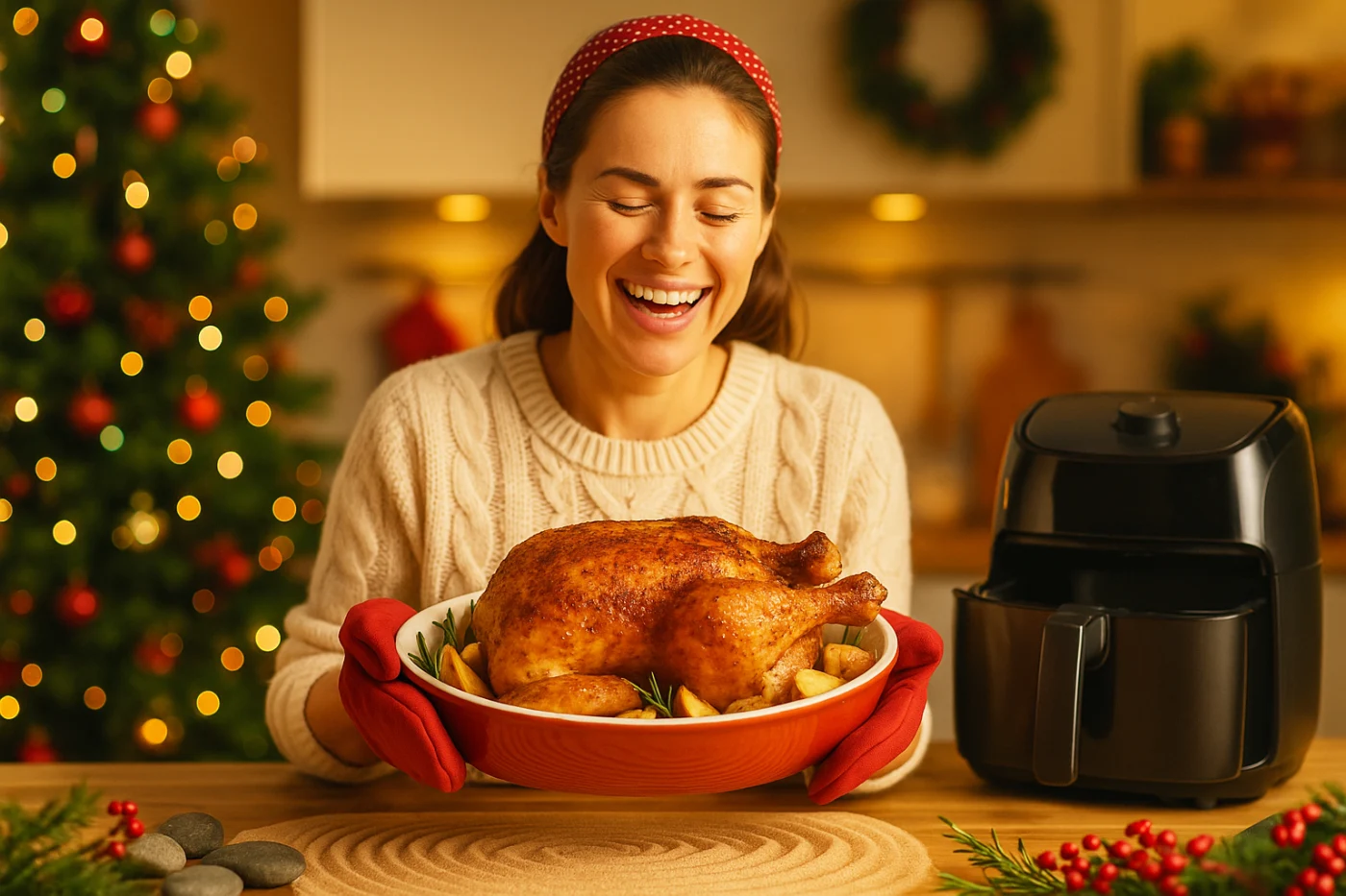 Poulet rôti aux épices de Noël à l'air fryer : le repas express du dimanche qui change tout