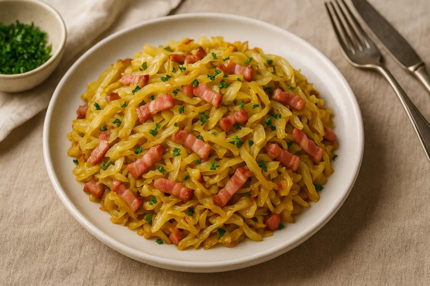Poêlée de chou blanc aux lardons : le repas complet express à moins de 5€