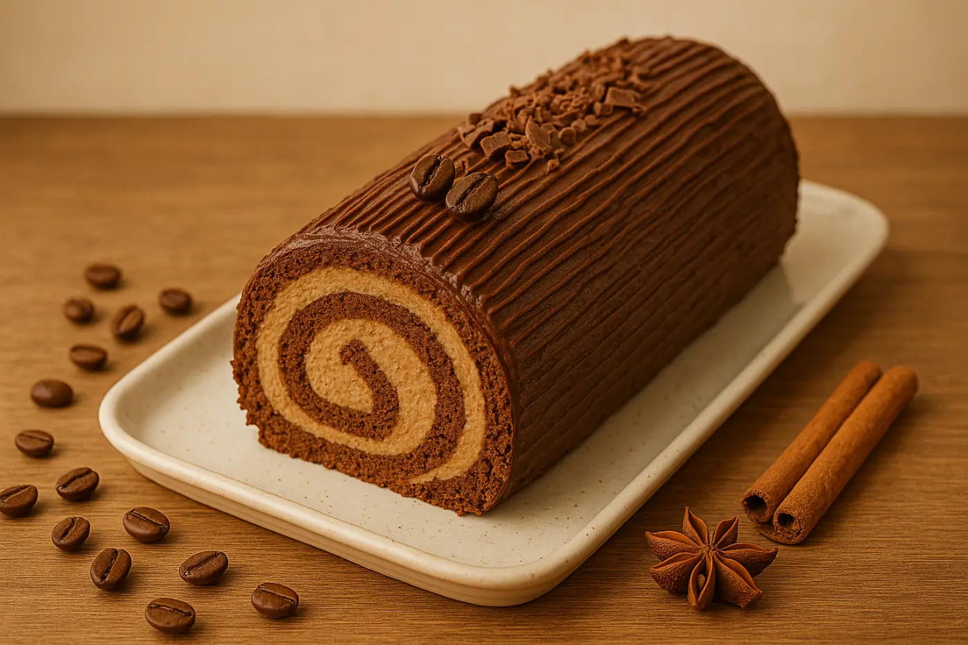 Ma bûche de Noël chocolat-café ultra simple (même les débutants y arrivent !)