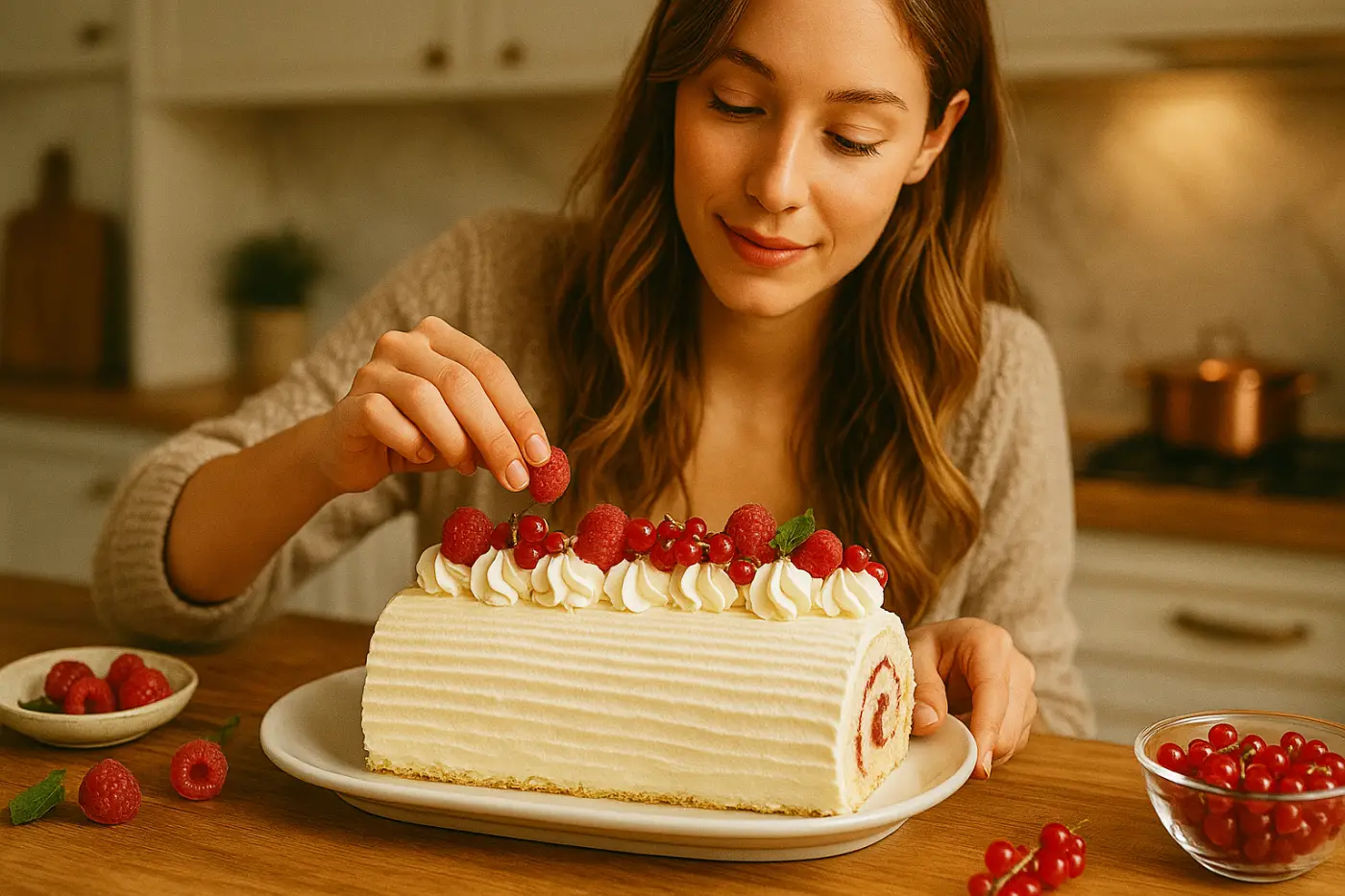 Bûche de Noël vanille-fruits rouges : la recette légère qui change tout